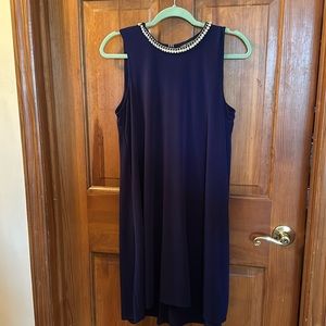 Dress, size 10, blue with pearl neckline